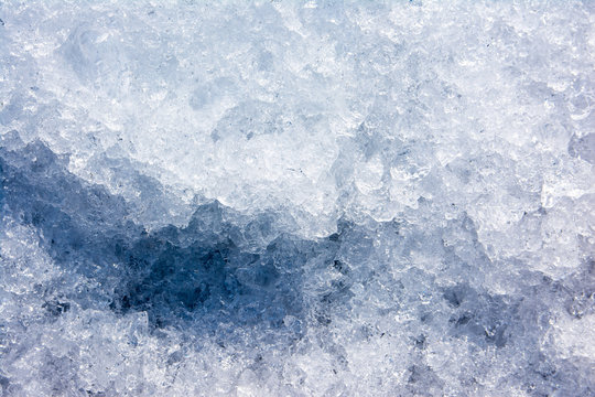 Crushed ice texture background. Ice crystals texture surface