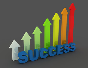 3D GRAPH CONCEPT WITH TEXT . 3d rendered illustration