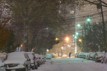 Snow fall in New York, Snow thunder. 