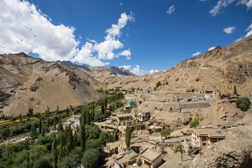 The green spaces in the middle of the lonely and distant valley.