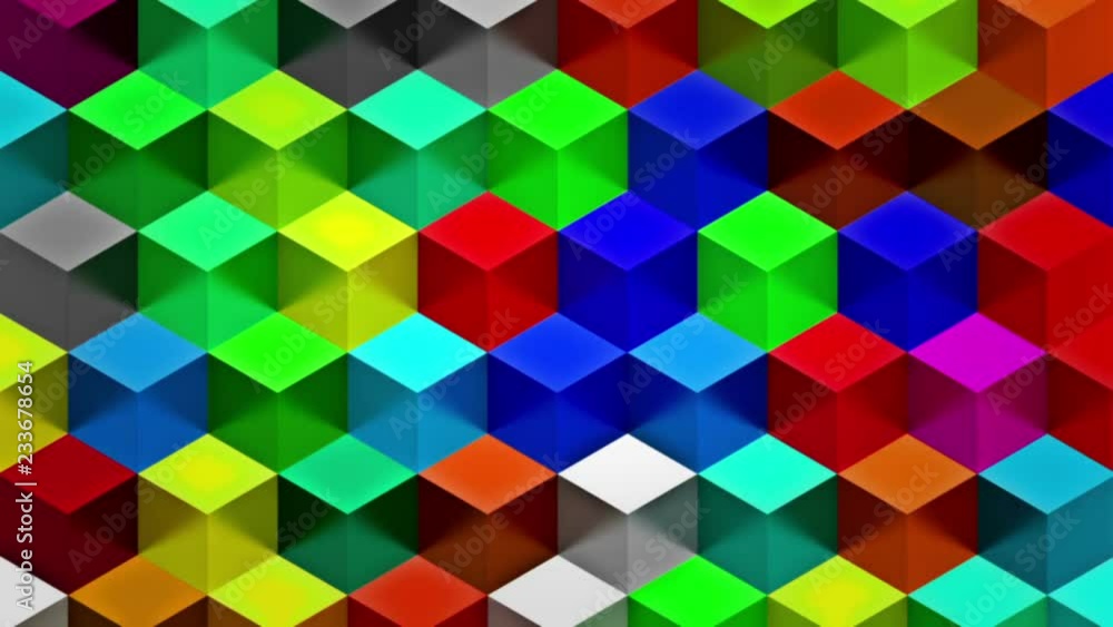 Poster colorful cubes seamless loop