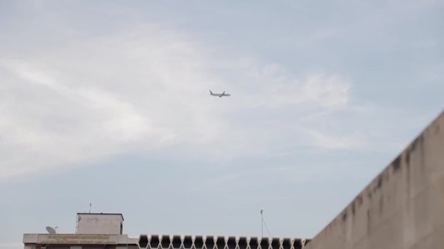 An Airplane just took off from Phnom Penh airport.
