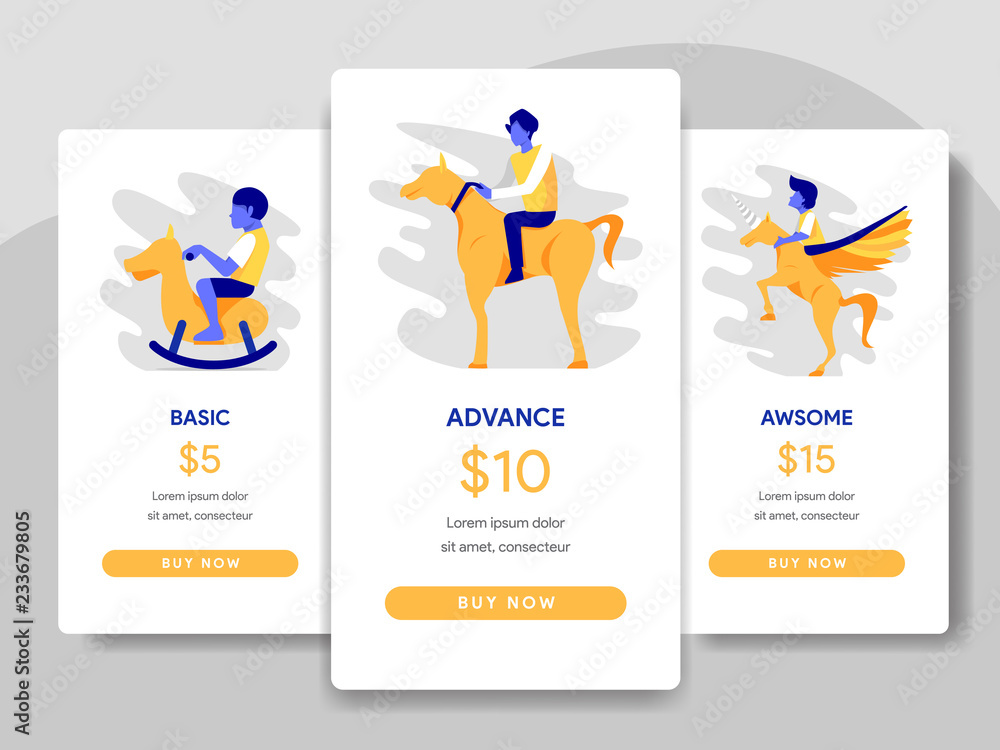Poster pricing table comparison illustration concept. modern flat design concept of web page design for web