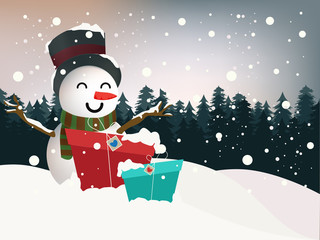 Snowman in Christmas day