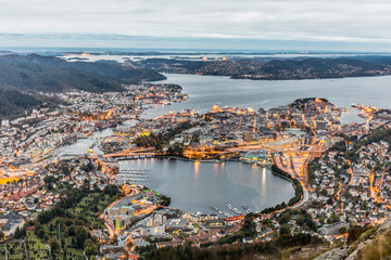 Fototapeta premium vistas desde ulriken, bergen, noruega