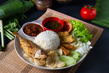 indonesian mackerel fried with rice.