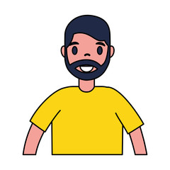 beard man portrait on white background