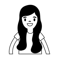 smiling girl portrait on white background