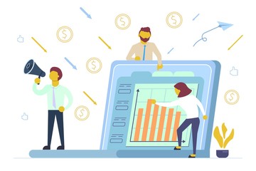 Financial investments concept vector flat style illustration