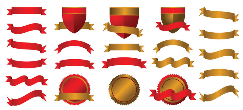 A classic collection of Ribbons, Shields, Emblems and Banners