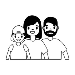 portrait family parents and son