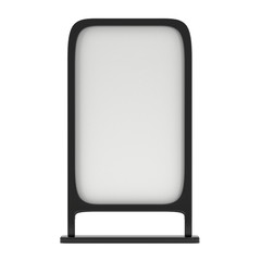 LCD Screen Stand. Blank Trade Show Booth. 3d render of lcd screen isolated on white background. High Resolution. Ad template for your expo design.