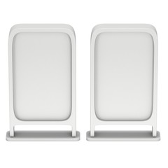 LCD Screen Stand. Blank Trade Show Booth. 3d render of lcd screen isolated on white background. High Resolution. Ad template for your expo design.