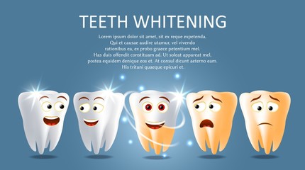 Teeth whitening vector poster or banner template