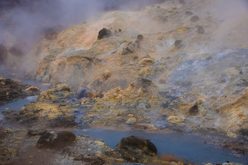 Iceland's geothermal features create an eerie, other-worldly landscape