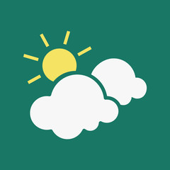 Silhouette icon cloud with sun
