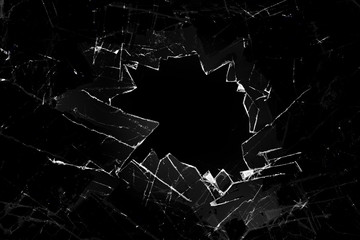 broken glass on a black background - obrazy, fototapety, plakaty