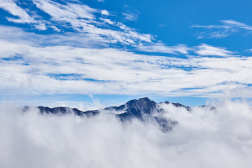 High mountains in the clouds