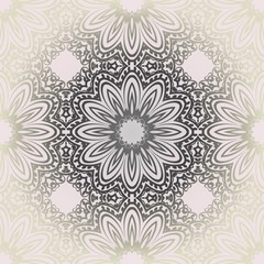 Design with abstract hand drawn floral seamless pattern with decorative element. Vector illustration. Template design for card, shawl, bandanna, fashion print