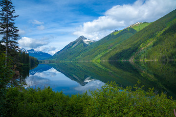 Naklejka na ściany i meble A mountain lake in a beautiful summer day in British Columbia, Canada