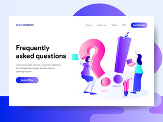 Landing page template of Frequently Asked Question Concept. Modern flat design concept of web page design for website and mobile website.Vector illustration