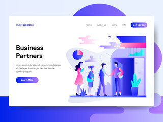 Landing page template of Business Partners Concept. Modern flat design concept of web page design for website and mobile website.Vector illustration