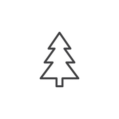 Xmas tree outline icon. linear style sign for mobile concept and web design. Coniferous forest simple line vector icon. Symbol, logo illustration. Pixel perfect vector graphics