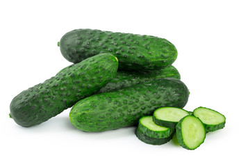 cucumber sliced isolated on white background