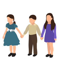 Fototapeta premium boy and girl, flat style
