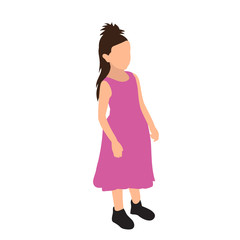 vector, isolated, little girl, flat style, no face