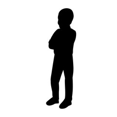 vector isolated, silhouette child boy