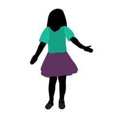 vector, isolated, silhouette of a child in colored clothes