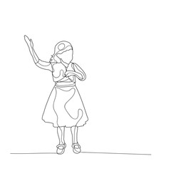 vector isolated sketch of a child dancing