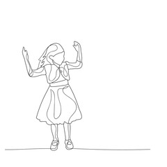 isolated sketch of a child dancing