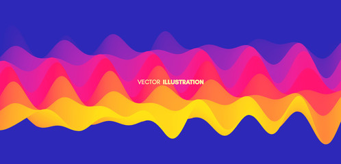 Abstract wavy background with dynamic effect. Vector illustration. Can be used for advertising, marketing, presentation.