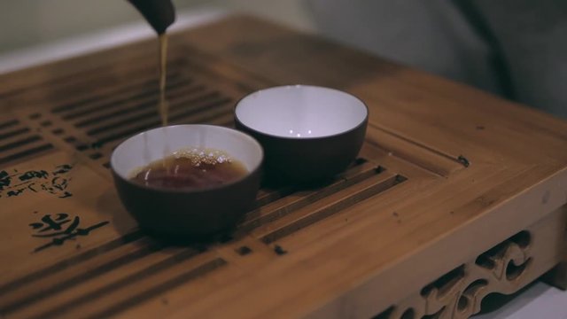 tea ceremony, puer tea leaves, terracota teapot