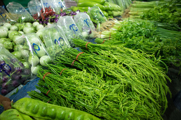 Fresh vegetables sell in local fresh market.