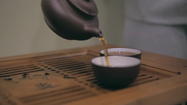 tea ceremony, puer tea leaves, terracota teapot
