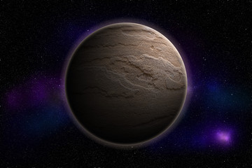 Planet on stars background