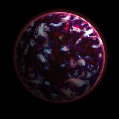 Planet isolated on black background