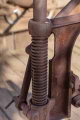Closeup detail of old rusty machinery