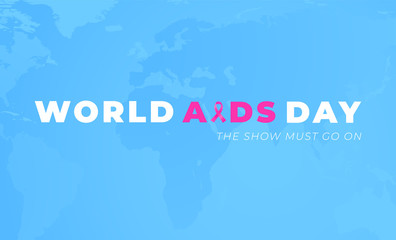 Worlds AIDS Alertness day poster design with blue background.