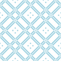 White and blue geometric ornament. Seamless pattern