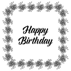 Obraz na płótnie Canvas Happy birthday card design with floral vector illustration