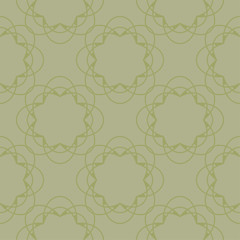 Olive green and gray floral seamless pattern