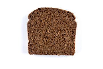 Rye bread slices isolated on white background