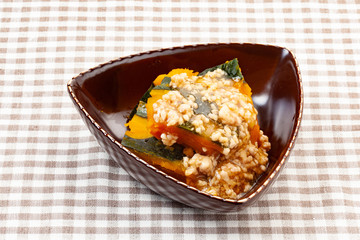 和食　カボチャのそぼろ煮