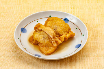 和食　油揚げの肉詰め煮