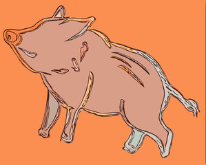 A Wild Boar_art