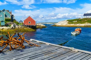 Papier Peint photo Canada Rusty anchors in the fishing village Peggys Cove